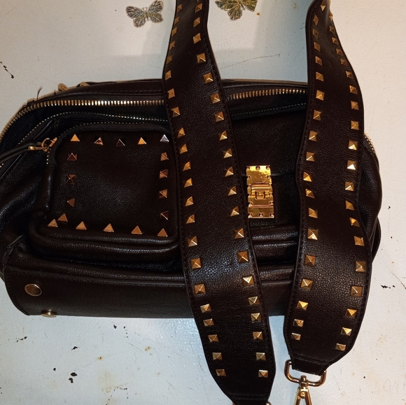 Dream Control Shouldbag Crossbody Brown, Studds, Satchel Gold Hardware - Picture 10 of 11